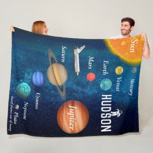Space Thema Zonnestelsel Planeten Jongens Kamer Fleece Deken