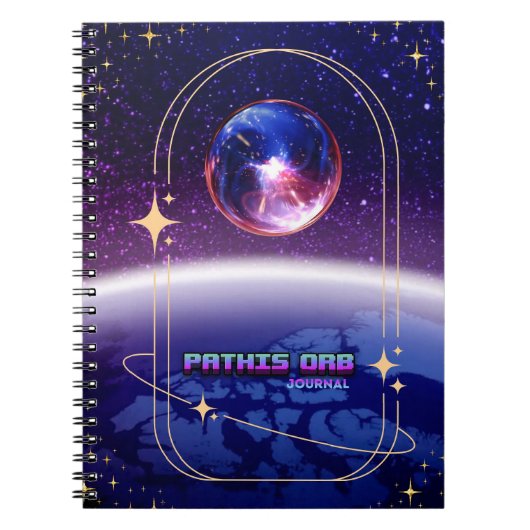 Space Theme Pathis Orb Notebook Journal (Devant)