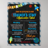 Space Theme Teacher Waarderingsweek Poster (Voorkant)