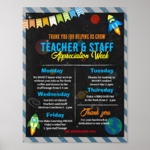 Space Theme Teacher Waarderingsweek Poster