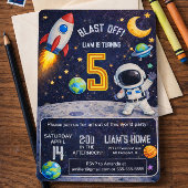Space Themed Birthday Blast Off Outer Space Kaart