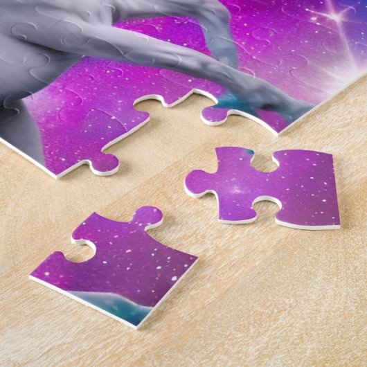 Space Unicorn Jigzaag Puzzle Legpuzzel (Zijkant)