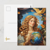 *~* Space Universe Earth Light AP50 Vrouw Briefkaart (Voorkant / Achterkant)