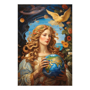 *~* Space Universe Earth Light AP50 Vrouw Foto Afdruk