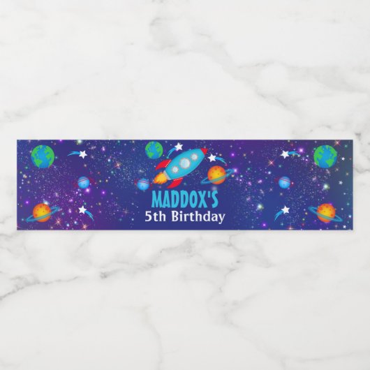 Space Water Bottle Étiquette Galaxy (Étiquettes simples)