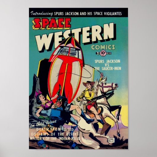 'Space Western' uit de Golden Age Comic Art Poster (Voorkant)