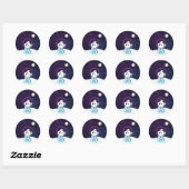 Space Westie Ronde Sticker (Vel)