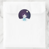 Space Westie Ronde Sticker (Tas)