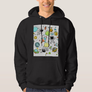 "Space" zwarte Mannen-hoodie Hoodie