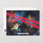 Spacecat Dodging Phasers Briefkaart (Voorkant / Achterkant)