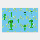 Spaced Alien Spaceship Wrapping paper (Voorkant 2)