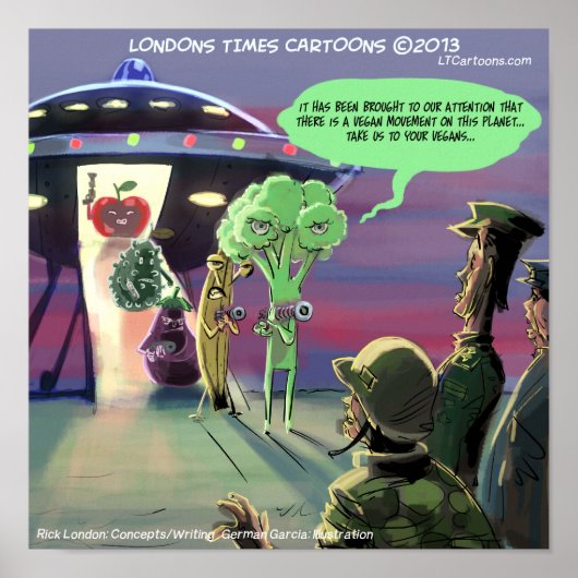 Spaced Out Vegans Funny Poster (Voorkant)
