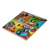 SpaceHawk, martianen en een Damsel Comic Book Page Tegeltje (Zijkant)