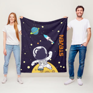 Spaceman Astronaut Floating in Buitenruimte Fleece Deken
