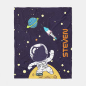 Spaceman Astronaut Floating in Buitenruimte Fleece Deken (Voorkant)