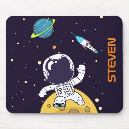 Spaceman Astronaut Floating in Buitenruimte Muismat (Voorkant)