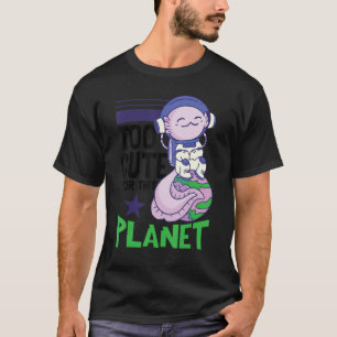 Spaceman Astronaut Space Axolotl T-shirt