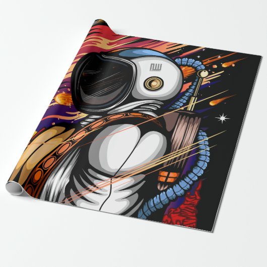 Spaceman Cadeaupapier (Uitgerold)