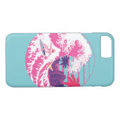 Spaceman die de grote roze golf surft Case-Mate iPhone case (Achterkant (Horizontaal))