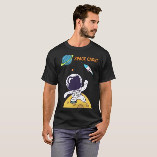 Spaceman die de ruimte-buitenruimte-kadet onderzoe t-shirt (Voorkant volledig)