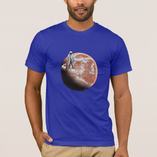 Spaceman met kleine hond t-shirt