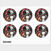 Spaceman Ronde Sticker (Vel)