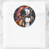 Spaceman Ronde Sticker (Tas)