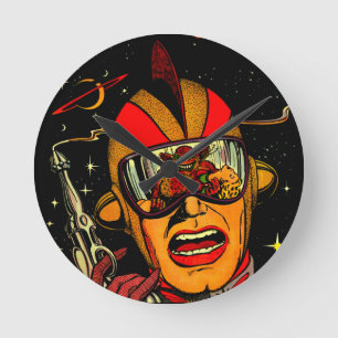 Spaceman Sci-Fi Astronaut Comic Art Ronde Klok