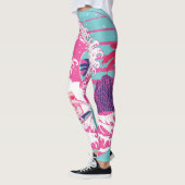 Spaceman surft de roze Grote Golf Leggings (Links)
