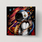 Spaceman Vierkante Button 5,1 Cm (Voorkant)