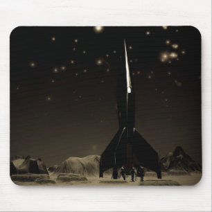 Spacemen en Rocketship Mousepad Muismat