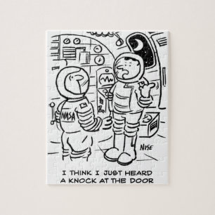 Spacemen in een ruimteschip Cartoon Legpuzzel