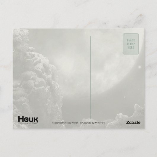 Spacerock IV: Eenvoudig Planet Briefkaart (Achterkant)