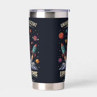 SpaceRocket Launch Explore Cosmos Dark Tumbler Geïsoleerde Drinkbeker