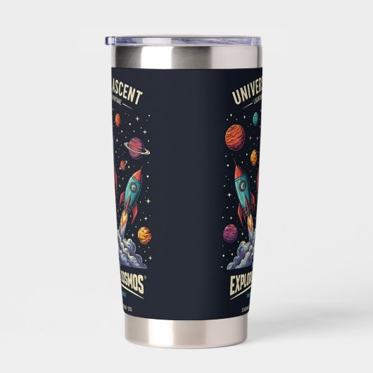 SpaceRocket Launch Explore Cosmos Dark Tumbler Geïsoleerde Drinkbeker (Rechts)