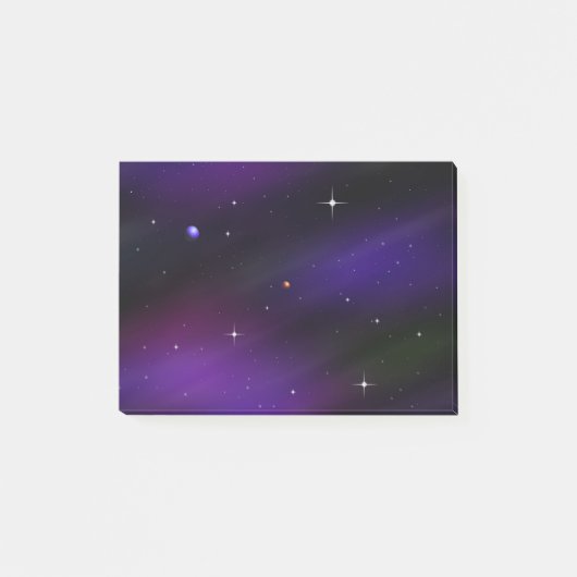 Spacescape met planeten en sterren post-it® notes (Voorkant)