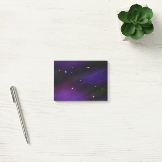 Spacescape met planeten en sterren post-it® notes (Kantoor)