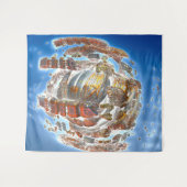 Spaceschip desintegratie Tapestry Wandkleed (Voorkant (horizontaal))