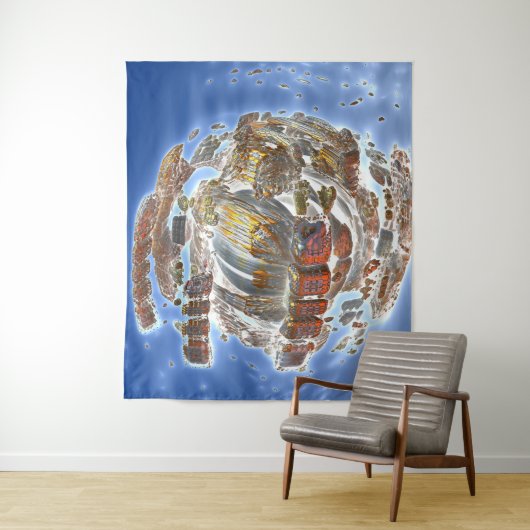 Spaceschip desintegratie Tapestry Wandkleed (In situ)