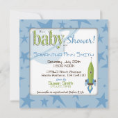 Spaceship Baby shower Invitation Kaart (Achterkant)