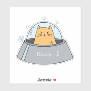 Spaceship Cat Sticker