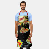 Spaceship spaghetti kookkeuken schort (Gedragen)