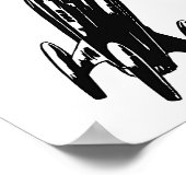 Spaceship tekening,  illustratie. poster (Hoek)