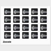 Spaceshuttle Atlantis 4 Vierkante Sticker (Vel)