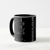 Spaceshuttle Endeavour All-Black Blauwdruk Mok (Voorkant links)