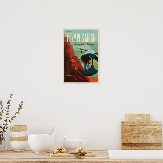 SpaceX Mars-toerisme poster/Olympus Mons Poster (Keuken)