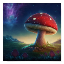 Spacey Amanita Muscaria 8x8 Poster