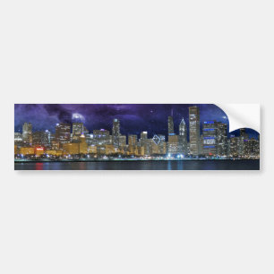 Spacey Chicago Skyline Bumpersticker