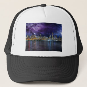 Spacey Chicago Skyline Trucker Pet