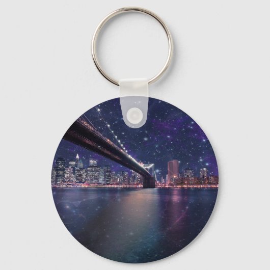 Spacey Manhattan Skyline Sleutelhanger (Voorkant)